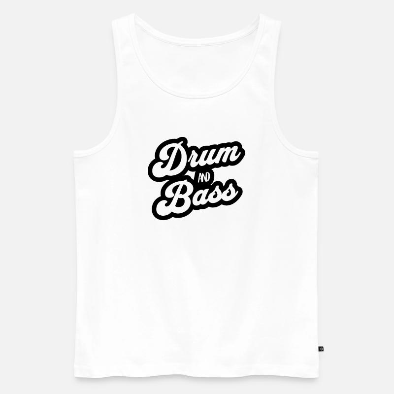 Drum and Bass Script Logo - Männer Premium Bio Tank Top - Weiß