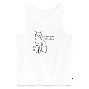 J’ai laissé mes chats pour être ici, ça a intérêt à être bon - Débardeur bio Premium Homme - blanc - Devant - Michal (187cm)