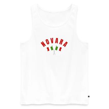 Novara kreuzte italienische Flaggen - Männer Premium Bio Tank Top - Weiß - Vorne - AI Model Male 178 light (178cm)