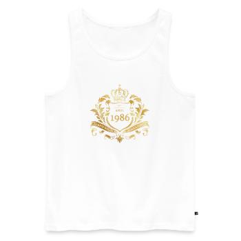 40th Birthday Semper Verum - Established 04/1986 - Men's Premium Organic Tank Top - white - Front - Michal (187cm)