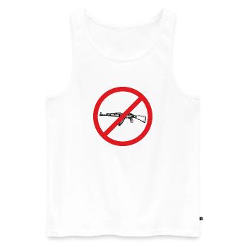 Weapon Ban Peace Sign - Illustration - Men's Premium Organic Tank Top - white - Front - AI Model Male 178 light (178cm)