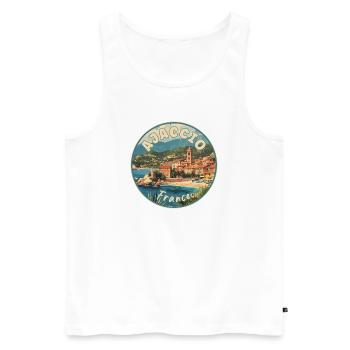 Explorer Ajaccio en France Paradis méditerranéen - Débardeur bio Premium Homme - blanc - Devant - Michal (187cm)