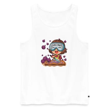 Comic Mädchen schneidet Zwiebeln - Männer Premium Bio Tank Top - Weiß - Vorne - Michal (187cm)