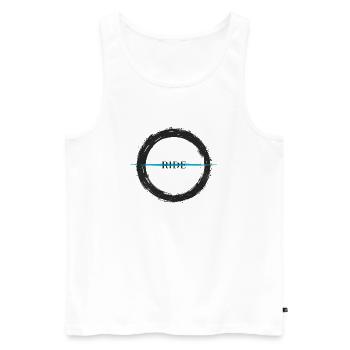 Urban Cycling - Road Art - Men's Premium Organic Tank Top - white - Front - AI Model Male 178 light (178cm)
