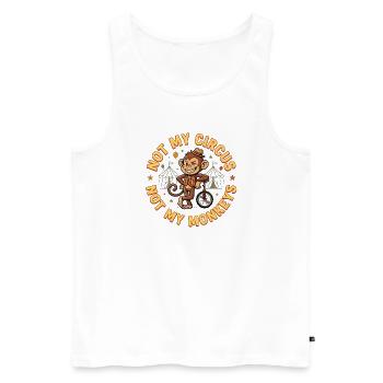 Pas mon cirque, pas mes singes - Débardeur bio Premium Homme - blanc - Devant - Michal (187cm)