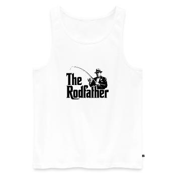 The Rodfather Funny Fishing Parody - Men's Premium Organic Tank Top - white - Front - AI Model Male 178 light (178cm)