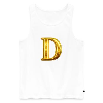 Goldenes D Monogramm - Männer Premium Bio Tank Top - Weiß - Vorne - AI Model Male 178 light (178cm)