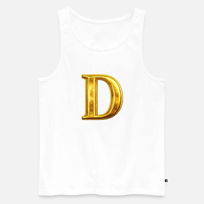 Goldenes D Monogramm - Männer Premium Bio Tank Top - Weiß