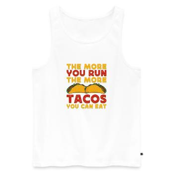 Courir Courir Plus de Tacos peut manger Marathon Runner - Débardeur bio Premium Homme - blanc - Devant - Michal (187cm)