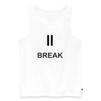Signe pause « PASE » – travail minimaliste & ch - Débardeur bio Premium Homme - blanc - Devant - AI Model Male 178 light (178cm)