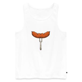 Bratwurst Grill Outfit Grillfans Wurstliebhaber - Männer Premium Bio Tank Top - Weiß - Vorne - Michal (187cm)