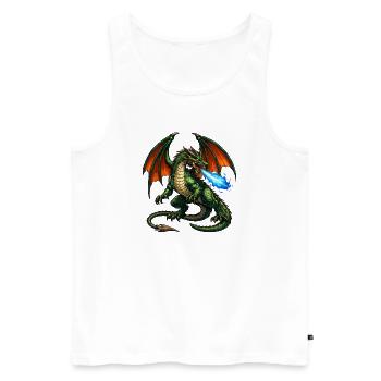 Feuerdrache: Flammensturm - Männer Premium Bio Tank Top - Weiß - Vorne - AI Model Male 178 light (178cm)