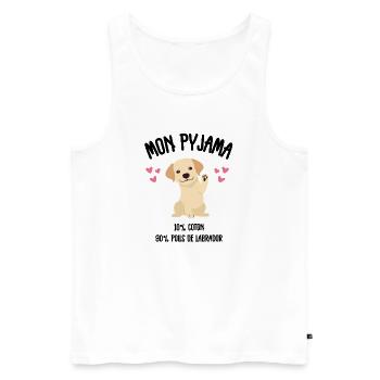 Labrador Dog Pajamas Humor - Men's Premium Organic Tank Top - white - Front - Michal (187cm)