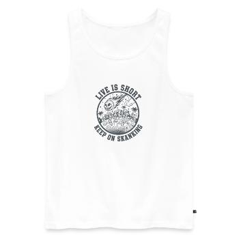 Live is short Keep on Skanking - Men's Premium Organic Tank Top - white - Front - Michal (187cm)