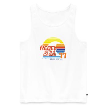 Rebel with a cause - Men's Premium Organic Tank Top - white - Front - Michal (187cm)