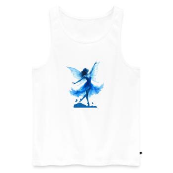 Blue Fairy in Flight - Men's Premium Organic Tank Top - white - Front - AI Model Male 178 light (178cm)