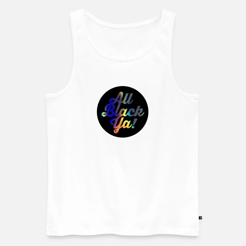 All Black Ya Gradient Script - Men's Premium Organic Tank Top - white