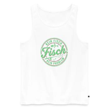 Kein Fisch, Kein Problem, Angler Shirt, Hoodie - Männer Premium Bio Tank Top - Weiß - Vorne - AI Model Male 178 light (178cm)