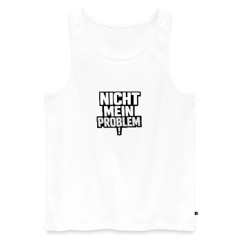 Ce n’est pas mon problème – Diction provocante - Débardeur bio Premium Homme - blanc - Devant - AI Model Male 178 light (178cm)
