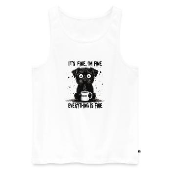 C’est bien dans l’humour de chien de café fin - Débardeur bio Premium Homme - blanc - Devant - Michal (187cm)