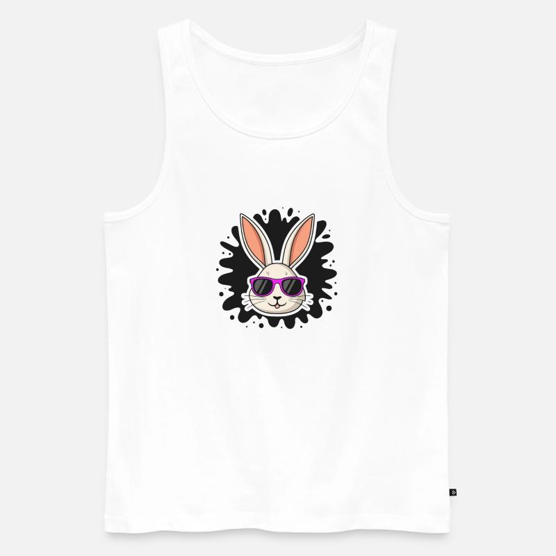 Chic Rabbit Purple Glasses - Men's Premium Organic Tank Top - white