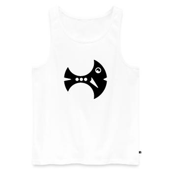 Illustration du poisson faucille Poisson fantastique - Débardeur bio Premium Homme - blanc - Devant - AI Model Male 178 light (178cm)