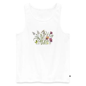 Fleur - Débardeur bio Premium Homme - blanc - Devant - Michal (187cm)