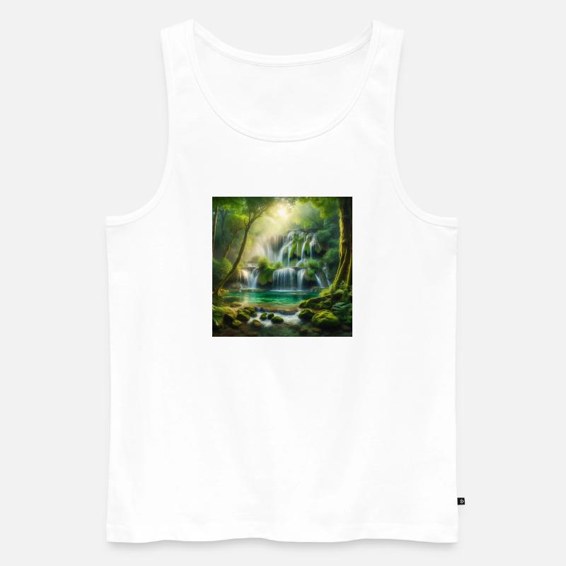 Wasserfall der Träume - Männer Premium Bio Tank Top - Weiß