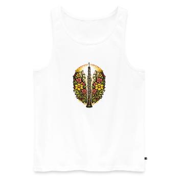 Floral Saxophone Bloom - Men's Premium Organic Tank Top - white - Front - AI Model Male 178 light (178cm)