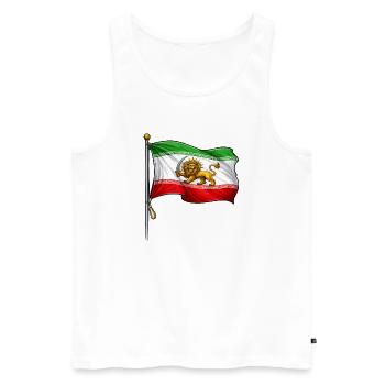Lion Sword Iran Flag - Men's Premium Organic Tank Top - white - Front - AI Model Male 178 light (178cm)