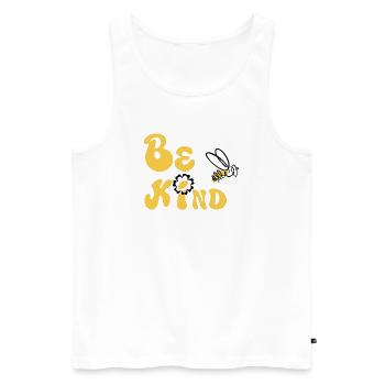 Sei freundlich! - Männer Premium Bio Tank Top - Weiß - Vorne - AI Model Male 178 light (178cm)