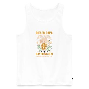Bière, fête des pères, papa, papa - Débardeur bio Premium Homme - blanc - Devant - Michal (187cm)