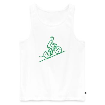 Motif minimaliste du vélo - Débardeur bio Premium Homme - blanc - Devant - AI Model Male 178 light (178cm)