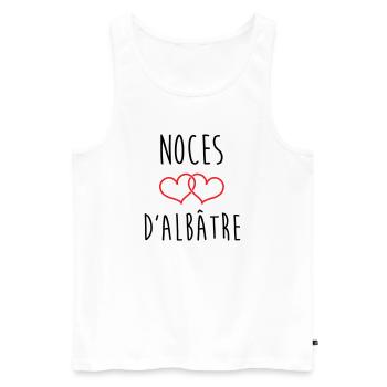 noces d'Albâtre 75 ans de mariage - Débardeur bio Premium Homme - blanc - Devant - Michal (187cm)