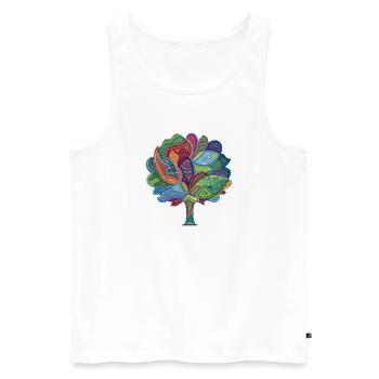 Color Magic Tree - Men's Premium Organic Tank Top - white - Front - AI Model Male 178 light (178cm)