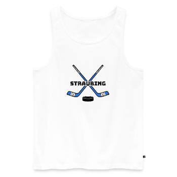 Eishockey Straubing - Männer Premium Bio Tank Top - Weiß - Vorne - AI Model Male 178 light (178cm)