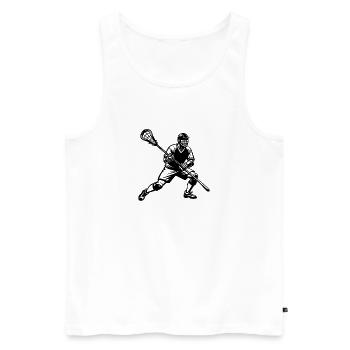 Joueur de crosse - Débardeur bio Premium Homme - blanc - Devant - Michal (187cm)