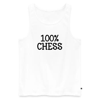 100% Schach: Springerstrategiemuster und schwarzer Läufer - Männer Premium Bio Tank Top - Weiß - Vorne - Michal (187cm)