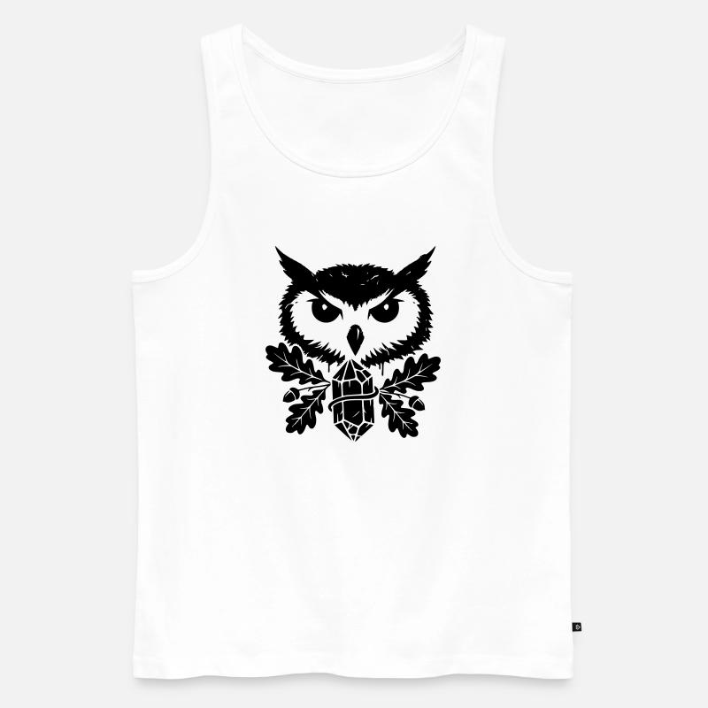 Fantasy Eule Kristall Tattoo - Männer Premium Bio Tank Top - Weiß
