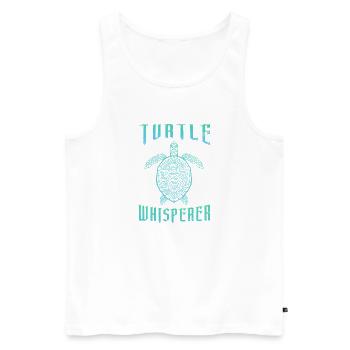 Turtle Whisperer Sea Turtle Teal Gradient Graphic - Männer Premium Bio Tank Top - Weiß - Vorne - AI Model Male 178 light (178cm)