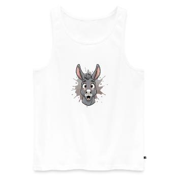 Cartoon Donkey in Spritz Splash - Men's Premium Organic Tank Top - white - Front - AI Model Male 178 light (178cm)