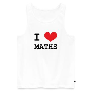 I Love Maths: Passion Mathematics T-Shirt - Männer Premium Bio Tank Top - Weiß - Vorne - AI Model Male 178 light (178cm)