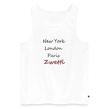 Stadtkosmos Handschrift Rot - Zwettl - Männer Premium Bio Tank Top - Weiß - Vorne - AI Model Male 178 light (178cm)