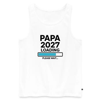 Daddy-to-be 2027 Loading - Men's Premium Organic Tank Top - white - Front - AI Model Male 178 light (178cm)