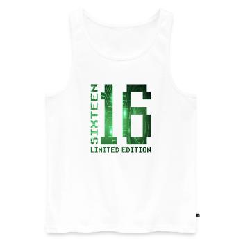 16. Geburtstag Limited Edition Pixel Zocker - Männer Premium Bio Tank Top - Weiß - Vorne - Michal (187cm)