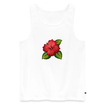 Fleur d’hibiscus - Débardeur bio Premium Homme - blanc - Devant - Michal (187cm)
