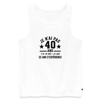 Ich will nicht 40 Jahre alt sein - Männer Premium Bio Tank Top - Weiß - Vorne - AI Model Male 178 light (178cm)