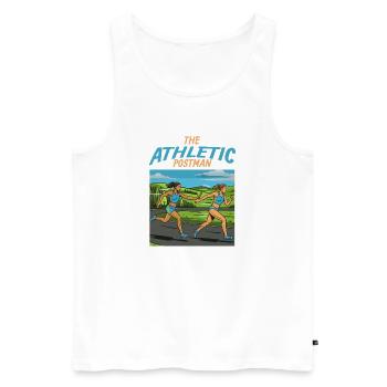 Staffellauf: The Athletic Postman - Männer Premium Bio Tank Top - Weiß - Vorne - Michal (187cm)