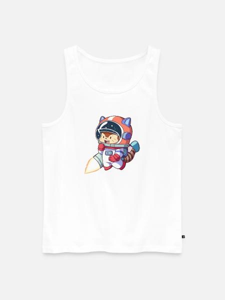 Astronaute chat en combinaison spatiale - Débardeur bio Premium Homme - blanc