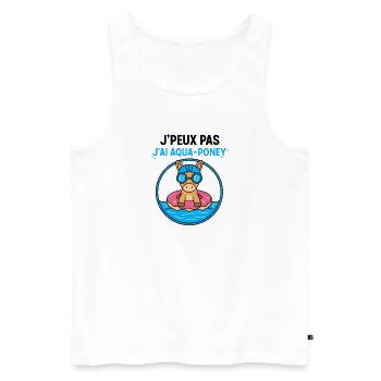 Aqua-Pony auf Donut-Boje - Männer Premium Bio Tank Top - Weiß - Vorne - AI Model Male 178 light (178cm)
